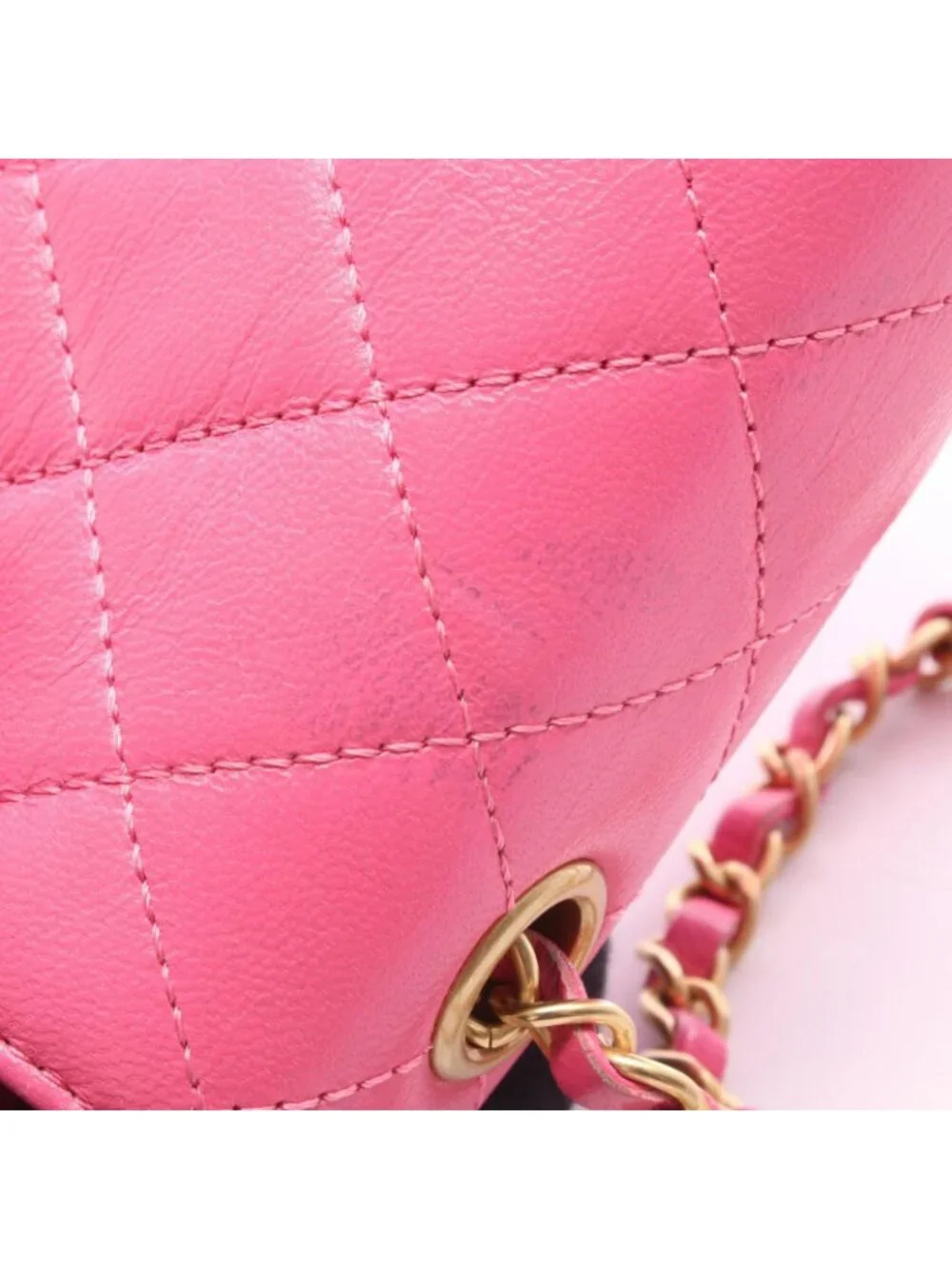 Chanel Shoulder Bag Quilted Small Flap Pink Leather Chain